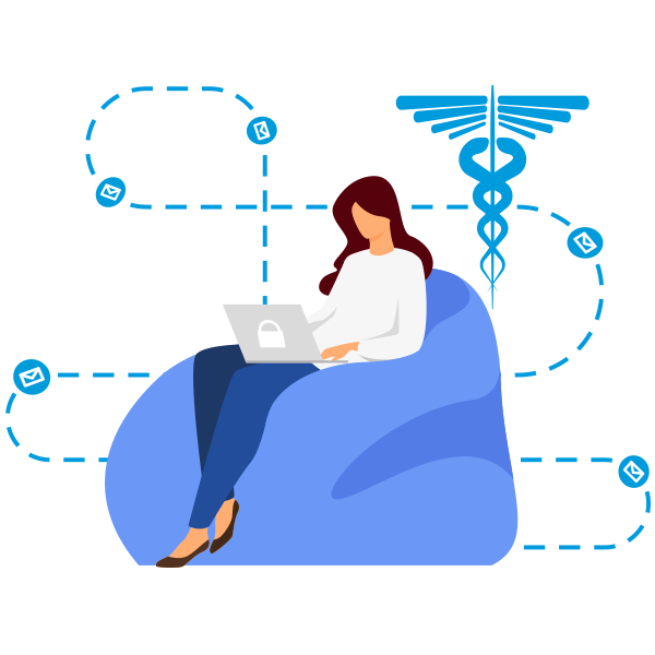 HIPAA compliance illustration for healthcare data security